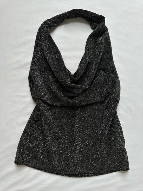 Express Tops - Express Black Glitter Halter Top